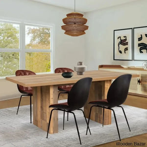 Cady 4 Seater Double Pedestal Dining Table Set - Craft Decor Oak