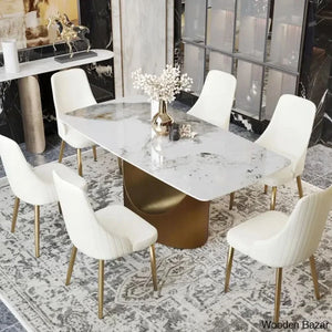 Cage Royal 4 & 6 Seater Stone Top Pedestal Dining Set - Craft Decor Seater