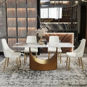Cage Royal 4 & 6 Seater Stone Top Pedestal Dining Set - Craft Decor Seater