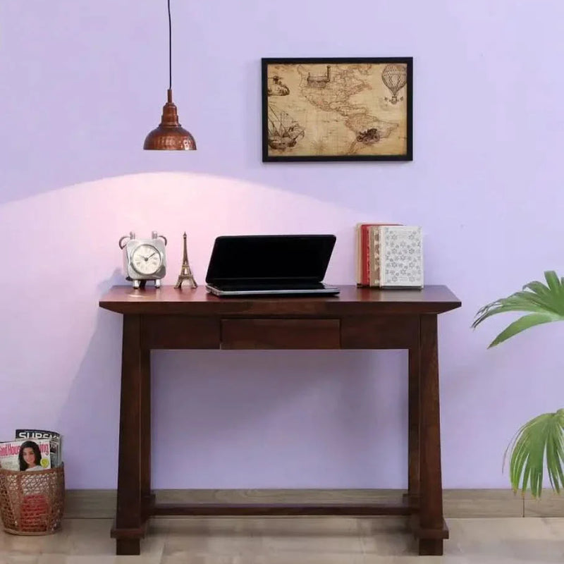 Cambria Z Solid Wood Writing Table In Honey oak Finish
