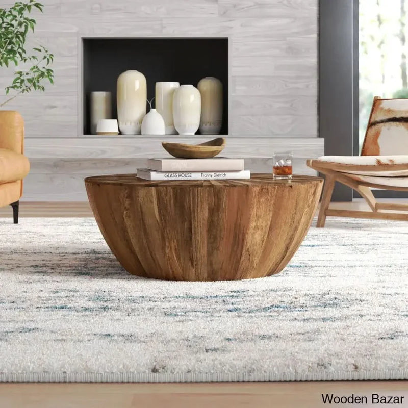 Canton Mahan Hollow Wood Block Coffee Table and center table