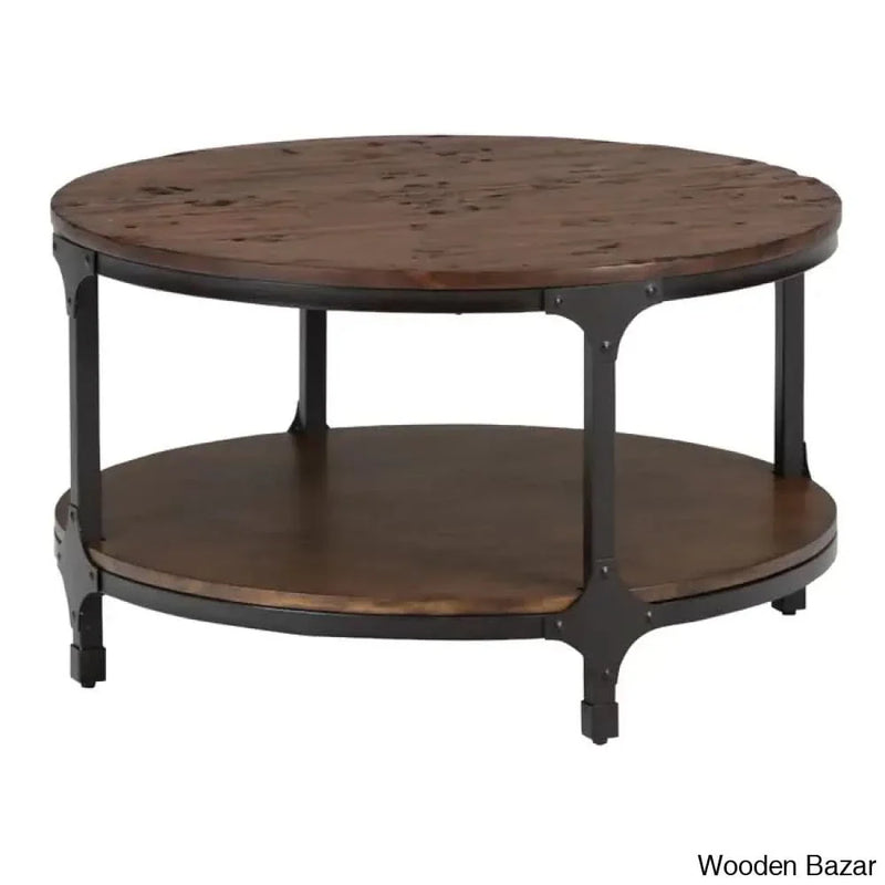 Carolyn Solid Wood Top Coffee and Center Table