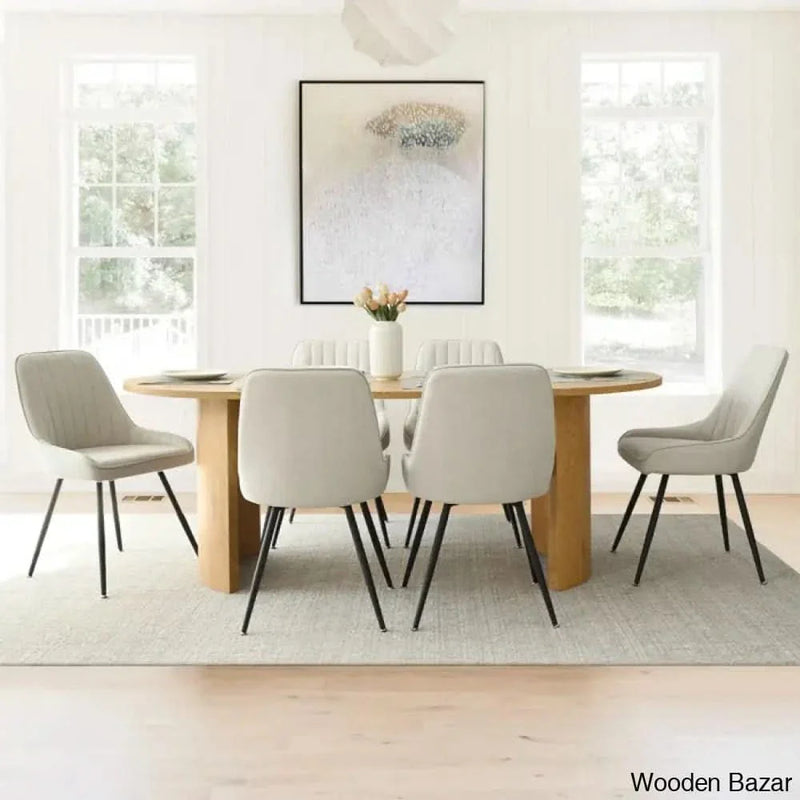 Ceder Luxury 6 Seater Dining Table Set - Craft Decor Oak