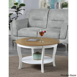 Chadwick 30’’ Coffee Table With Shelf And Center Table Driftwood White