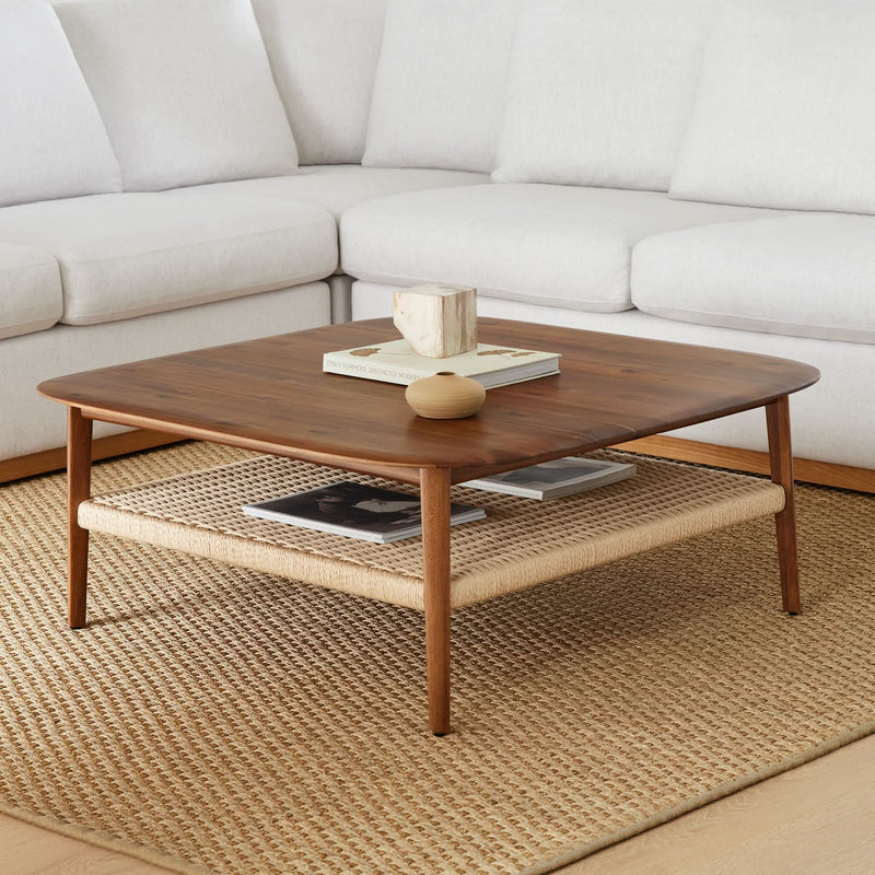 Rinper Mid-Century Square Coffee Table- Craft Decor
