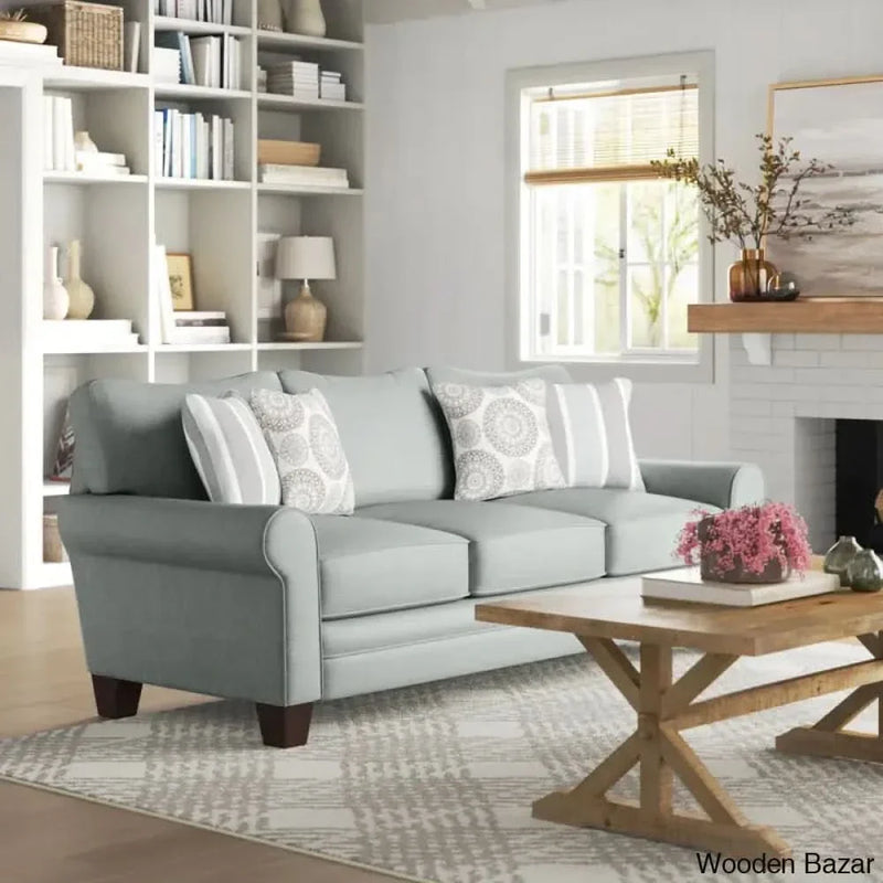 Charles 88' Three Sitting Comfortable Upholstered Sofa - Wooden Bazar