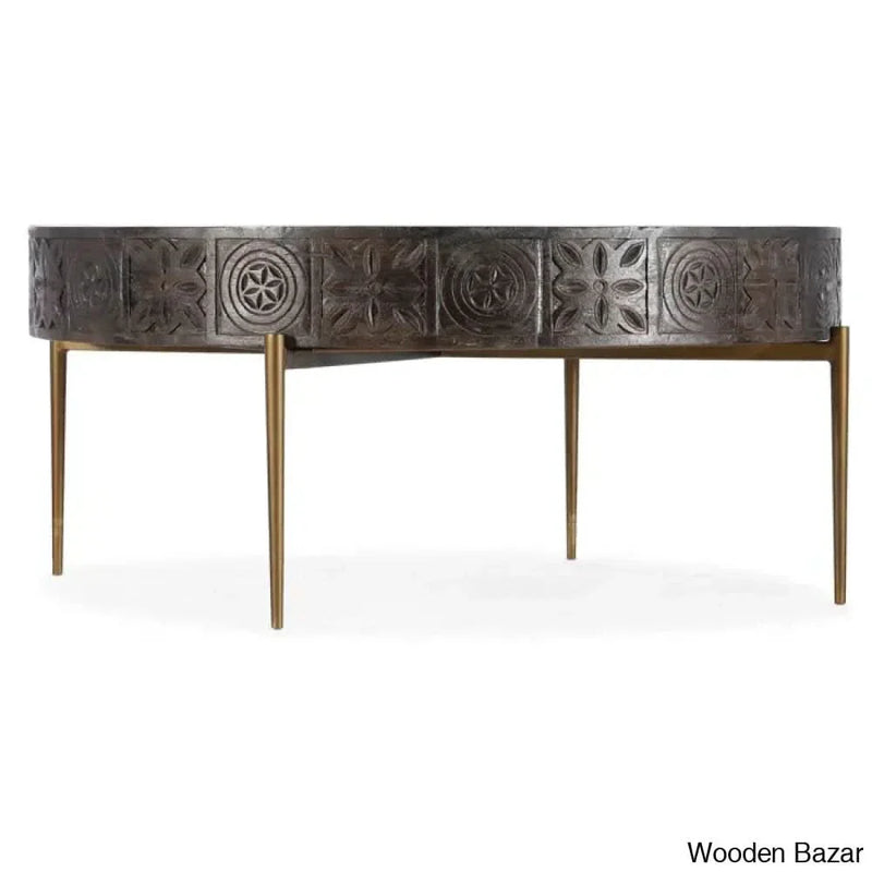 Chiseling Solid Wood Top Coffee and center Table