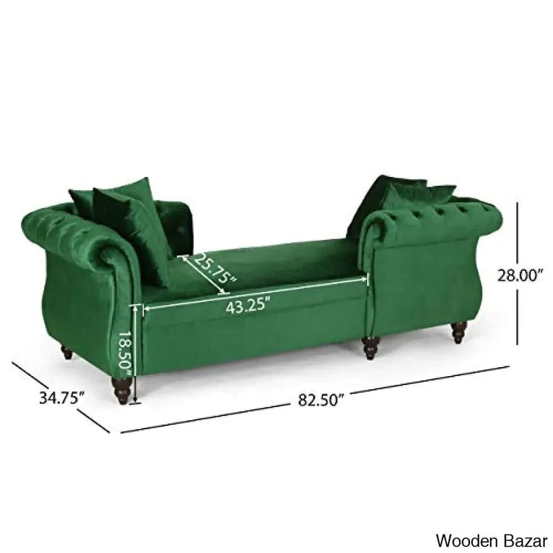 Christopher Knight Home Houck Chaise Lounge, Emerald + Dark Brown