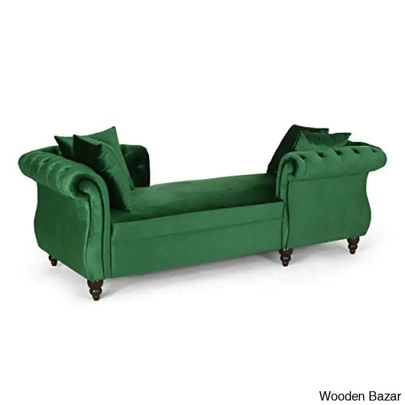Christopher Knight Home Houck Chaise Lounge, Emerald + Dark Brown