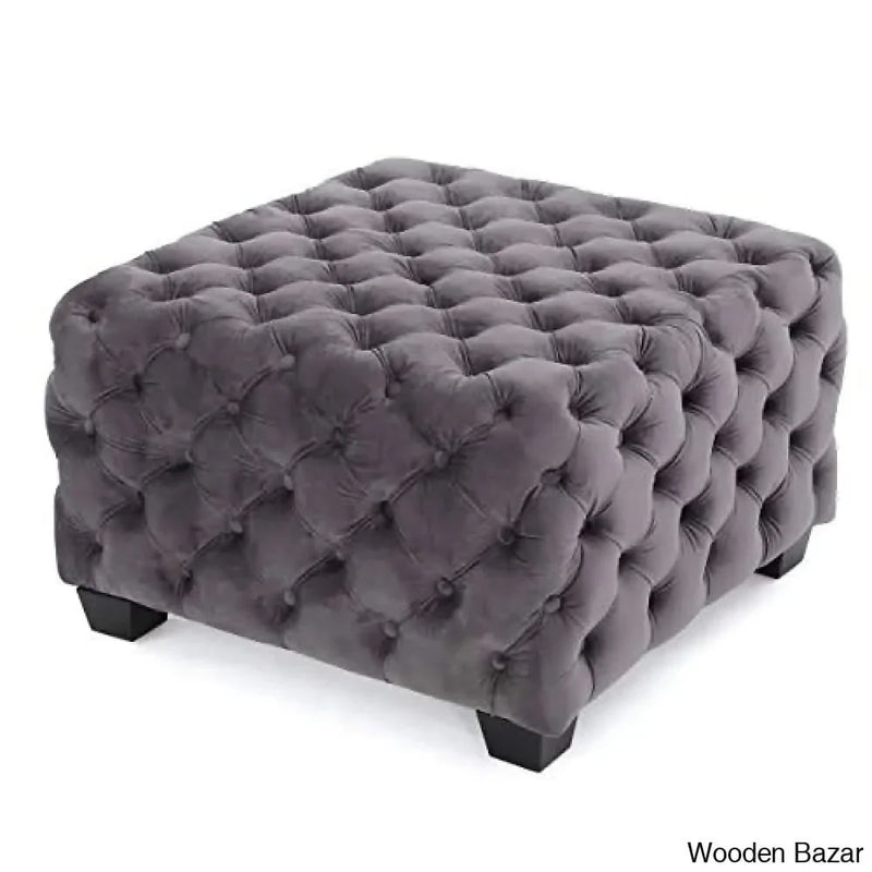 Christopher Knight Home Jaymee Velvet Ottoman, Grey