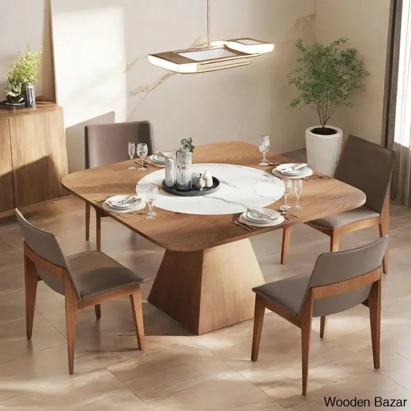 Clachad New 4 Seater Dining Table Set For Luxury Living -Craft Decor 29.5’’H X 47.2’’L 47.2’’W
