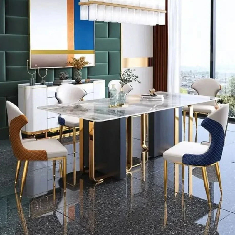 Cook Royal 4 Seater Dining Table Set With Black Marble Top