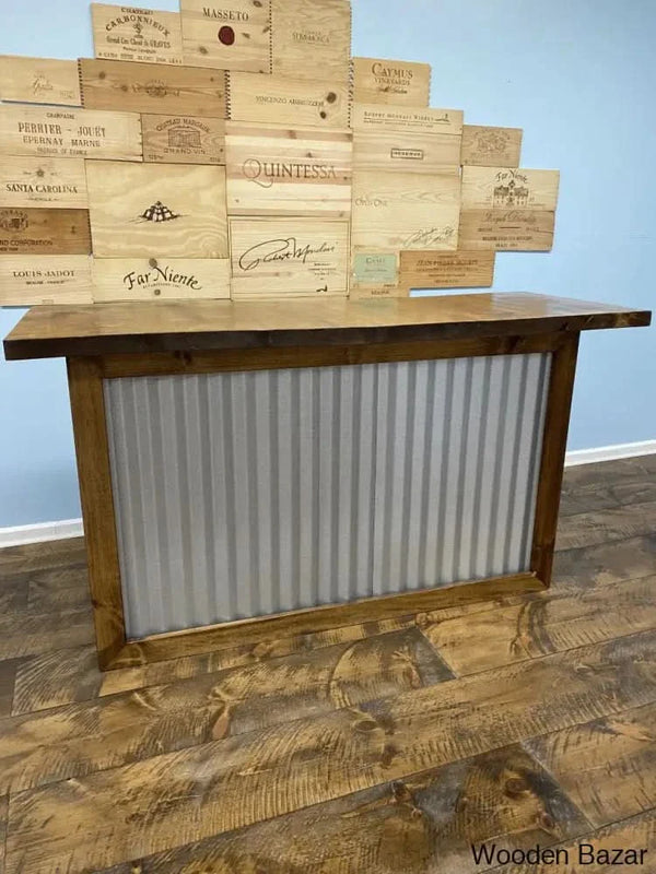 Corrugated 40" Tall Barn Bar Design