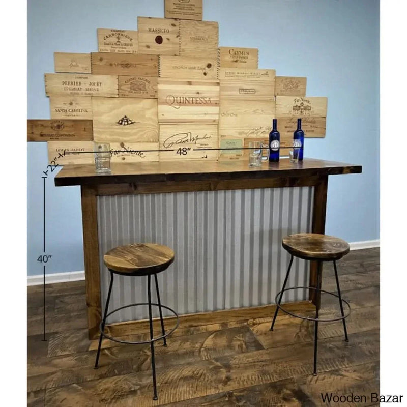 Corrugated 40" Tall Barn Bar Design