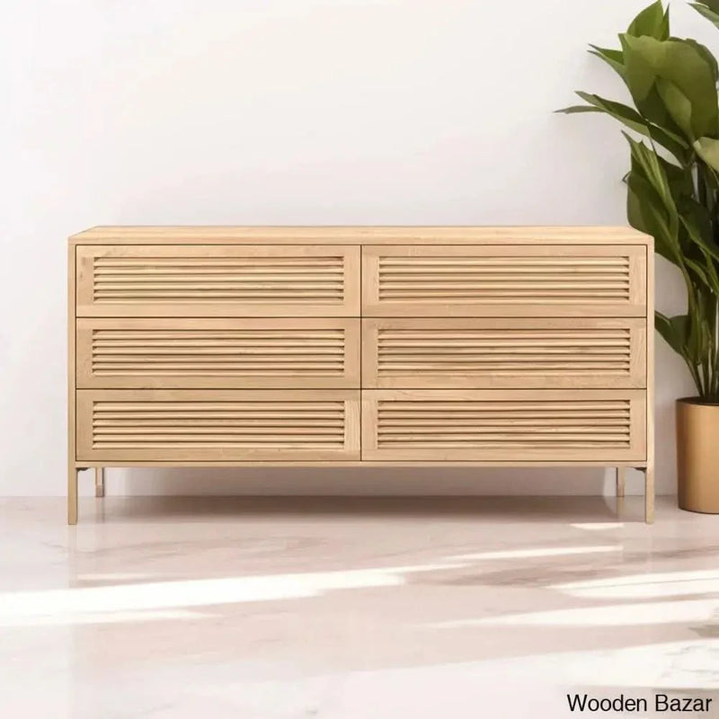 Crafted Comfort Teeda 6-Drawer Chest Spacious, Elegant Storage with Timeless Design