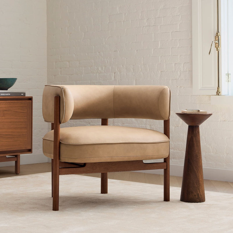 Cakky Expressed Wood Leather Chair - Craft Decor