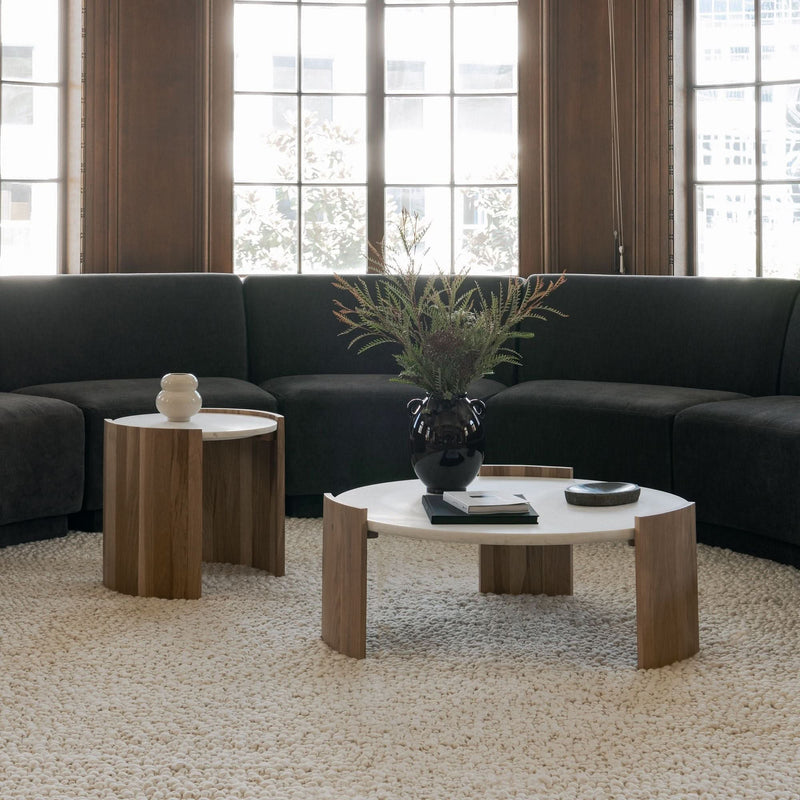 Evator Curved Wood Legs Coffee Table - Craft Decor