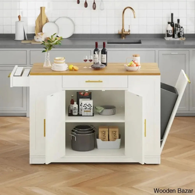 Cushing Wood Kitchen Island Kitchen trolley cart cabinet kitchen island with storage