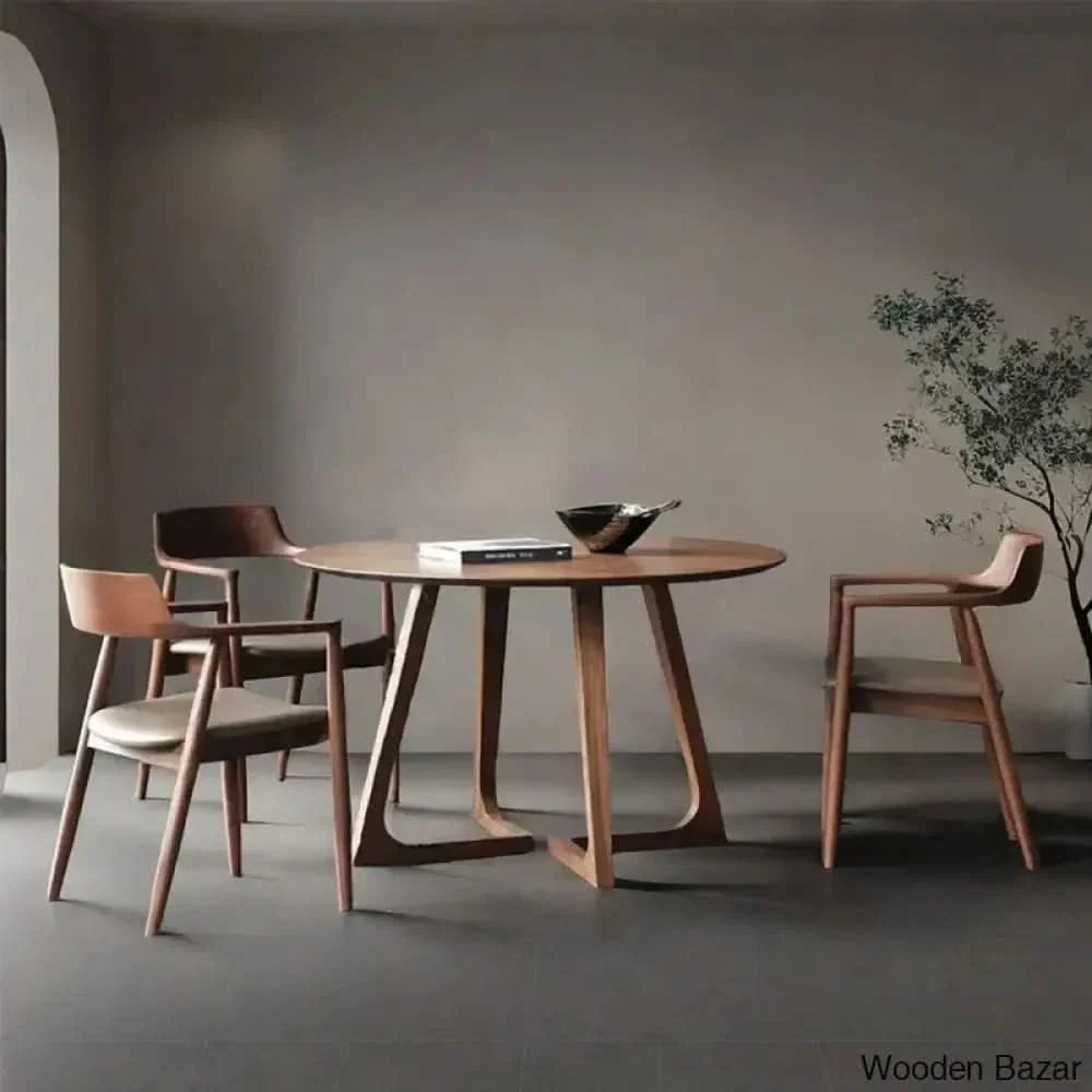 Dana 4 Seater Solid Wood Sled Dining Set - Craft Decor 29.5’’H X 51.2’’L 51.2’’W