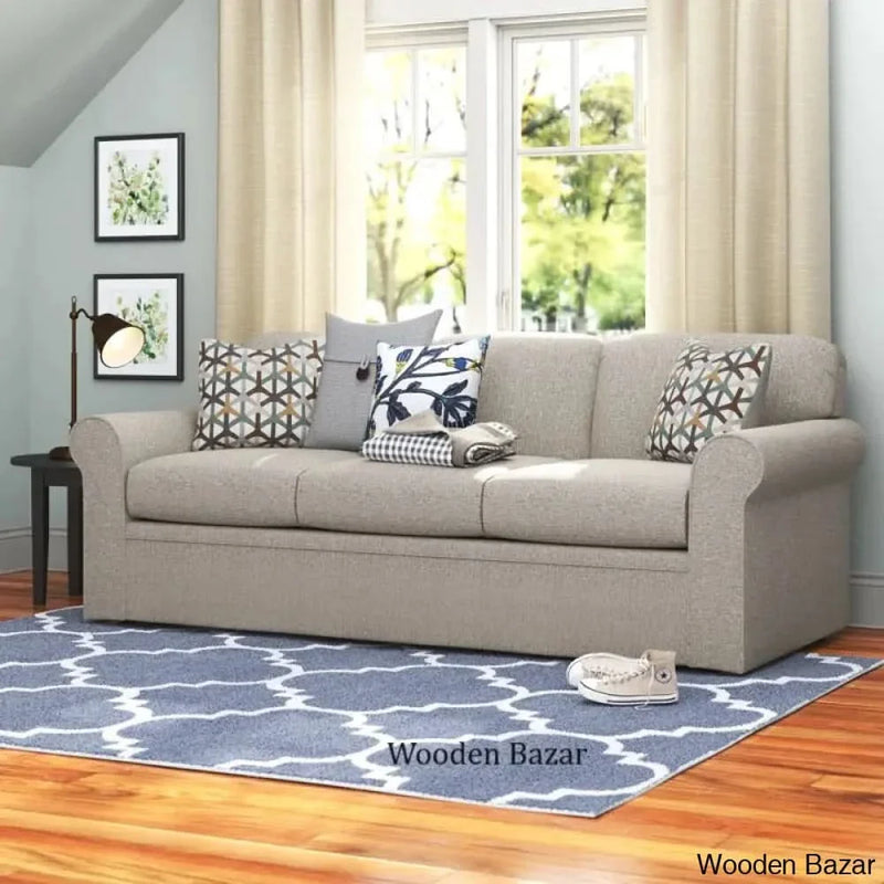 Danish 79'' Three Seater Upholstered Sleeper Sofa - Wooden Bazar