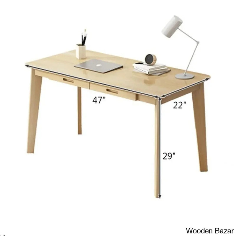 Dawnyell Wooden Study Table with Drawer Storage