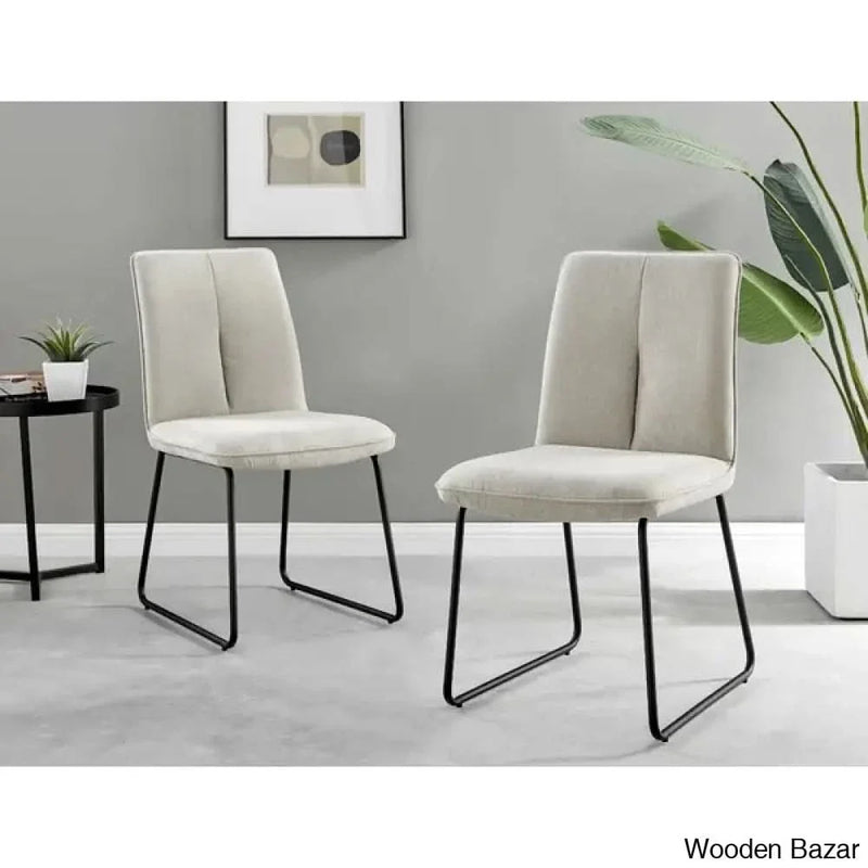 Devunte Luxury Fabric Upholstered Dining Chairs Contemporary Design (Set of 2) - Craft Decor