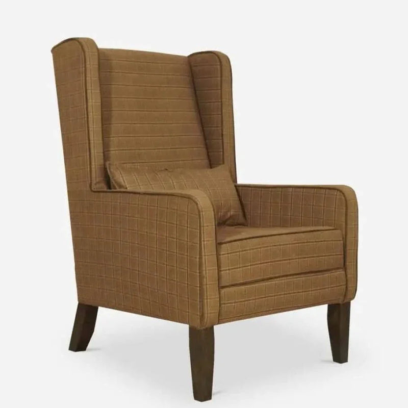 Diane Brown Wing Chair in Brown Color - Craft Decor