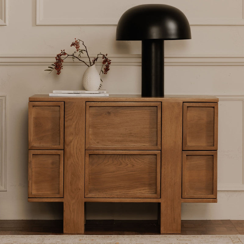 Lohamanus Dark Oak Bedside Table - Craft Decor