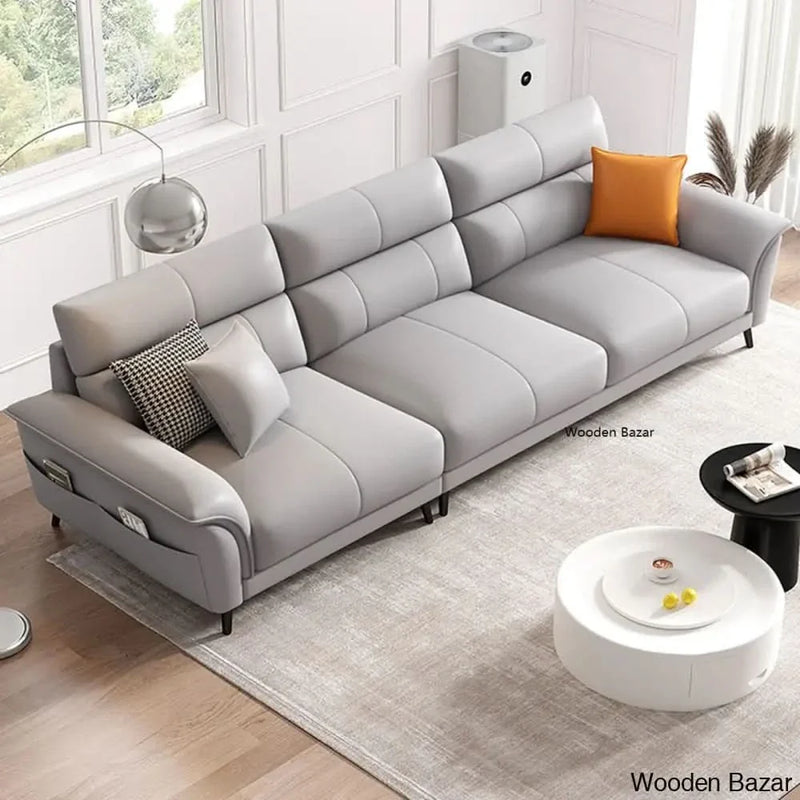 Dove Grey Technology Cloth and Sponge Sofa/Single Sofa with Flared Arm for Living Room - Wooden Bazar