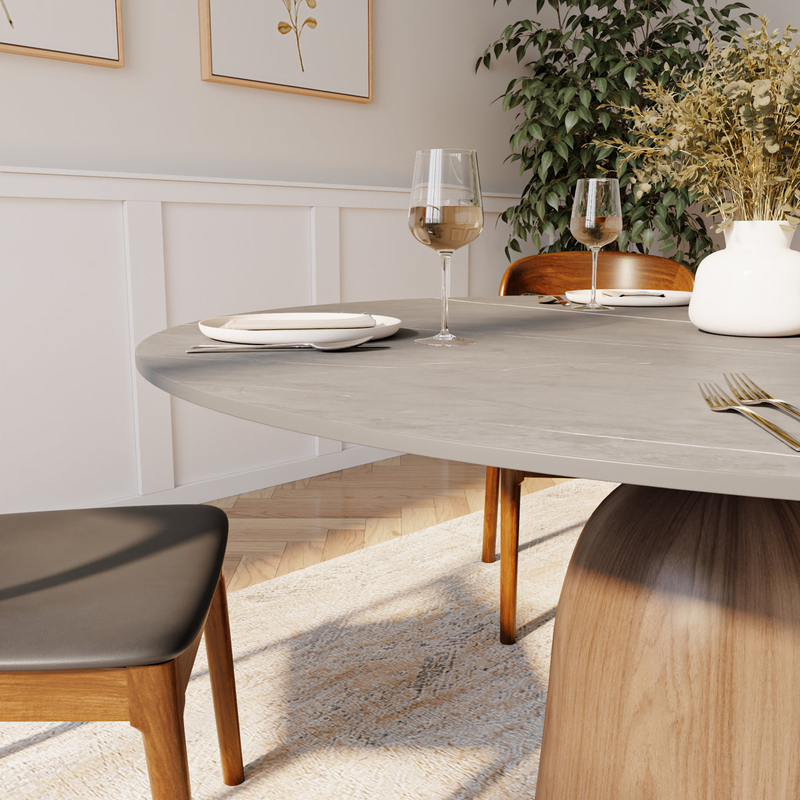 Gray Sintered Stone Dining Set for 4