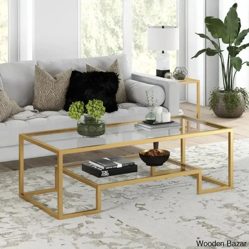 Dren Glass Top Coffee and center Table