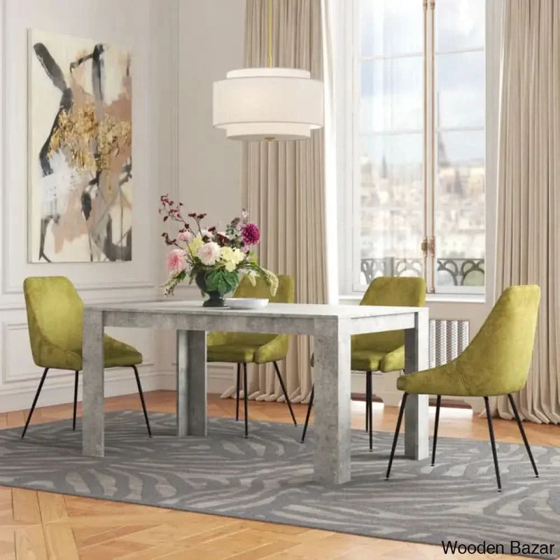 Dunstan Stylish 4 Seater Dining Table Set - Craft Decor Cemented