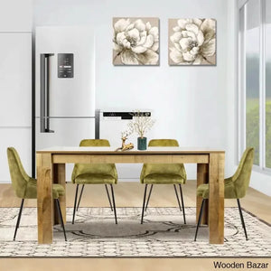 Dunstan Stylish 4 Seater Dining Table Set - Craft Decor Mix Oak
