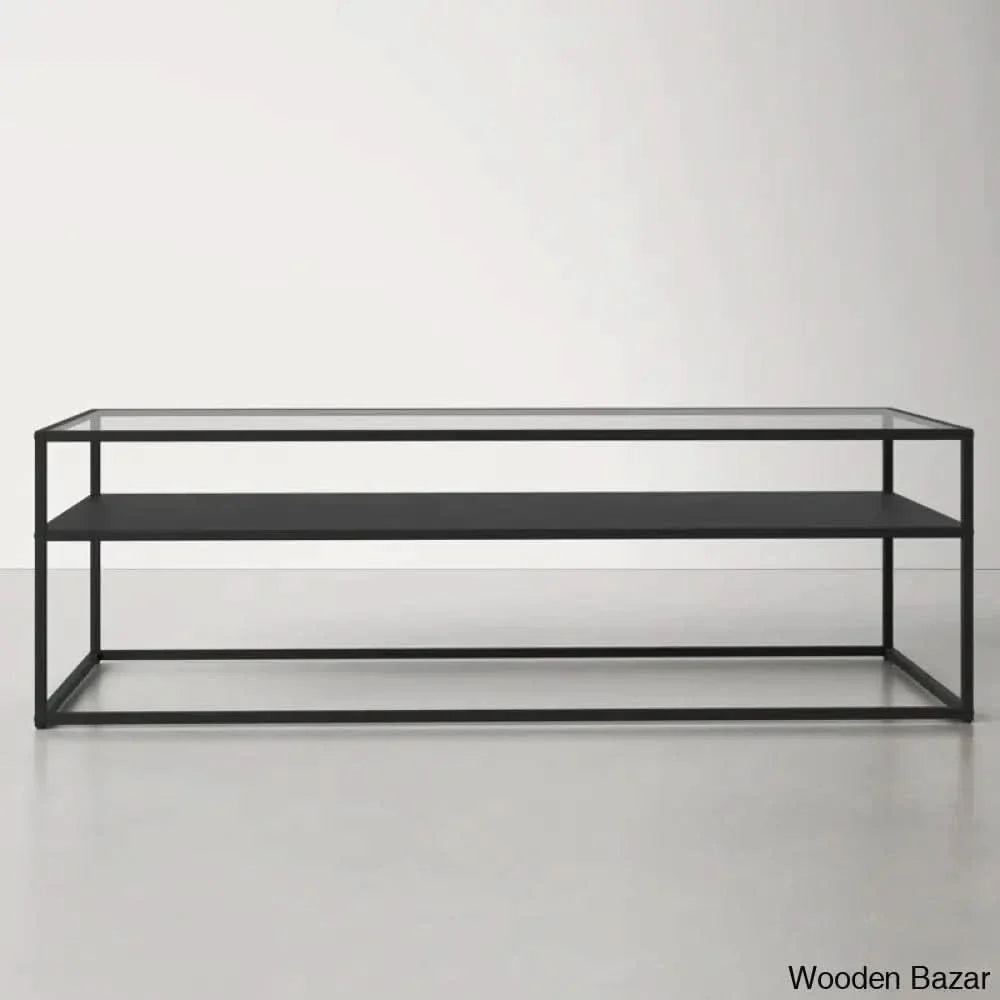 Durany Glass Top Coffee And Center Table 17’’ H X 54’’ W 24’’ D