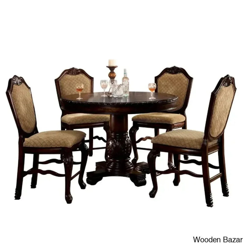 Dynomo 4 Seater Pedestal Dining Table Set for Modern Living