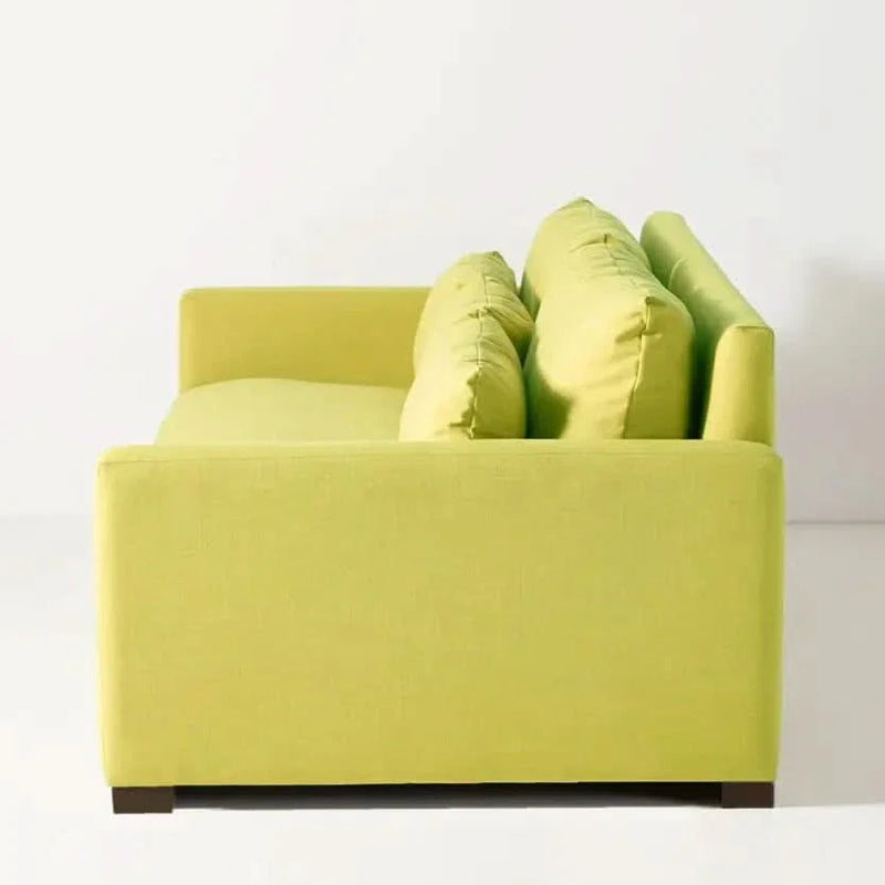 Elegant Three Seater Comfortable Sofa in Lime Color - Wooden Bazar
