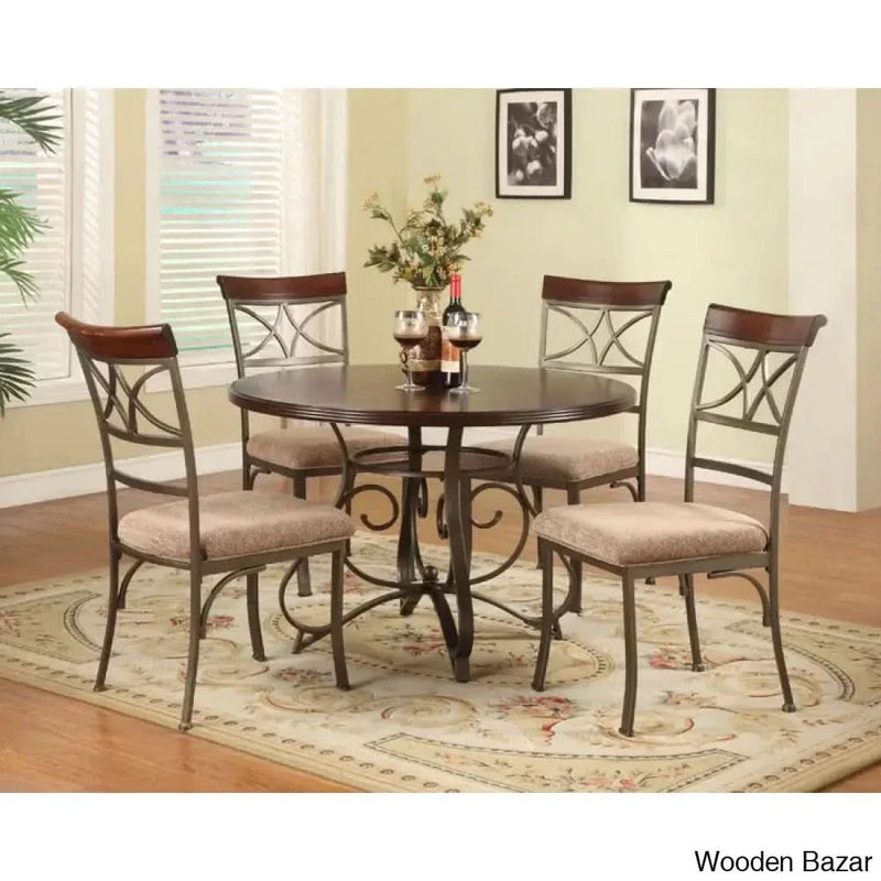 Elijah New Round Table Dining 6 Seater Set - Craft Decor