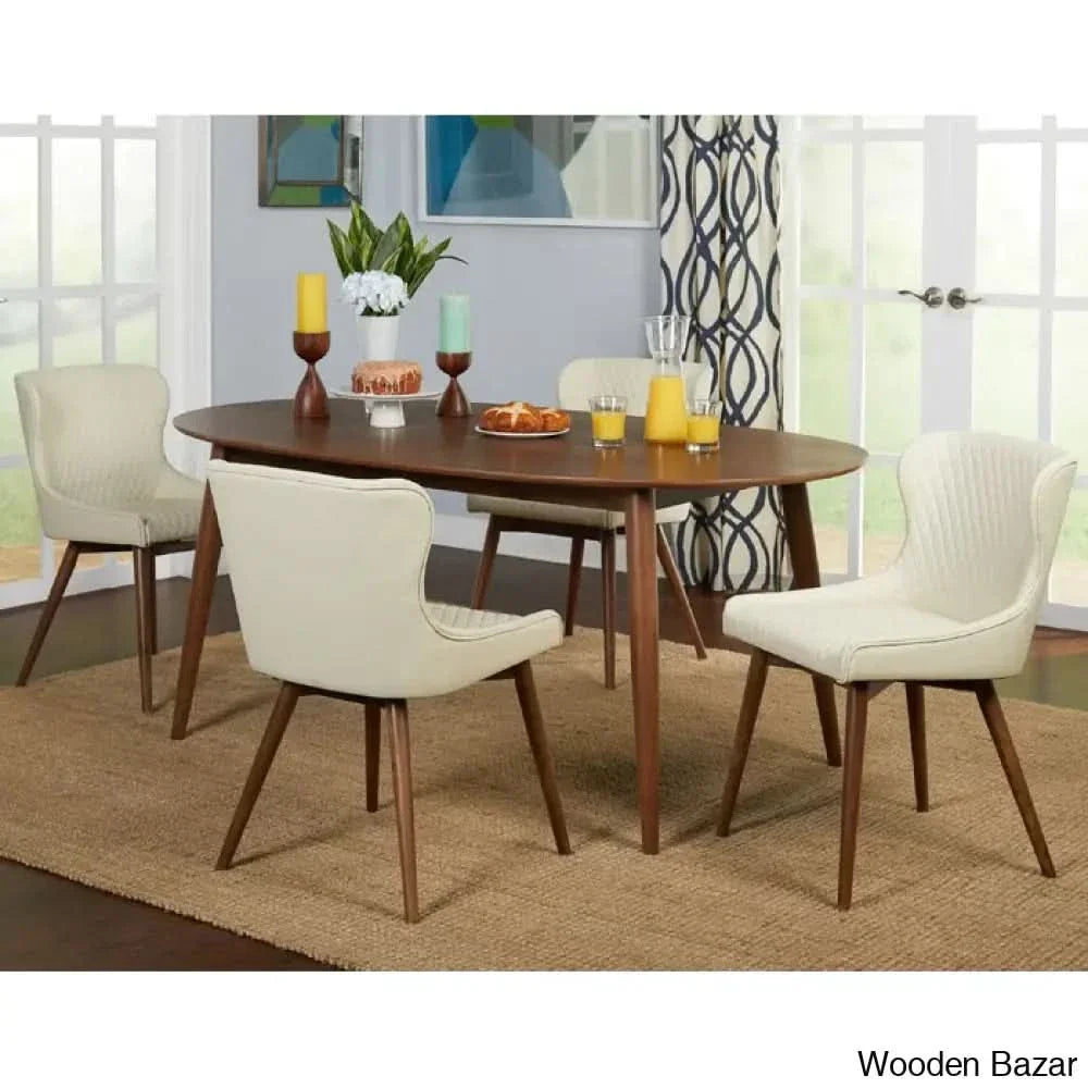 Elisco Modern Dining Table Set For Living - Craft Decor White / 4 Seater