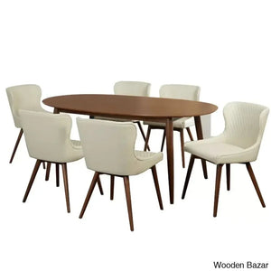 Elisco Modern Dining Table Set For Living - Craft Decor White / 6 Seater