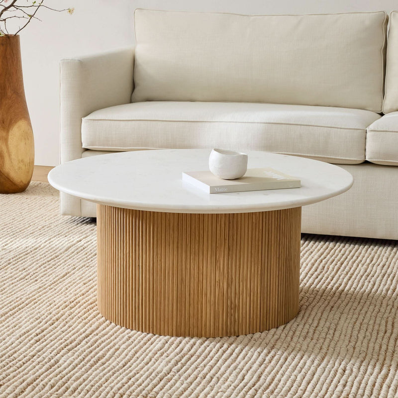 Enner Marble Round Coffee Table - Craft Decor