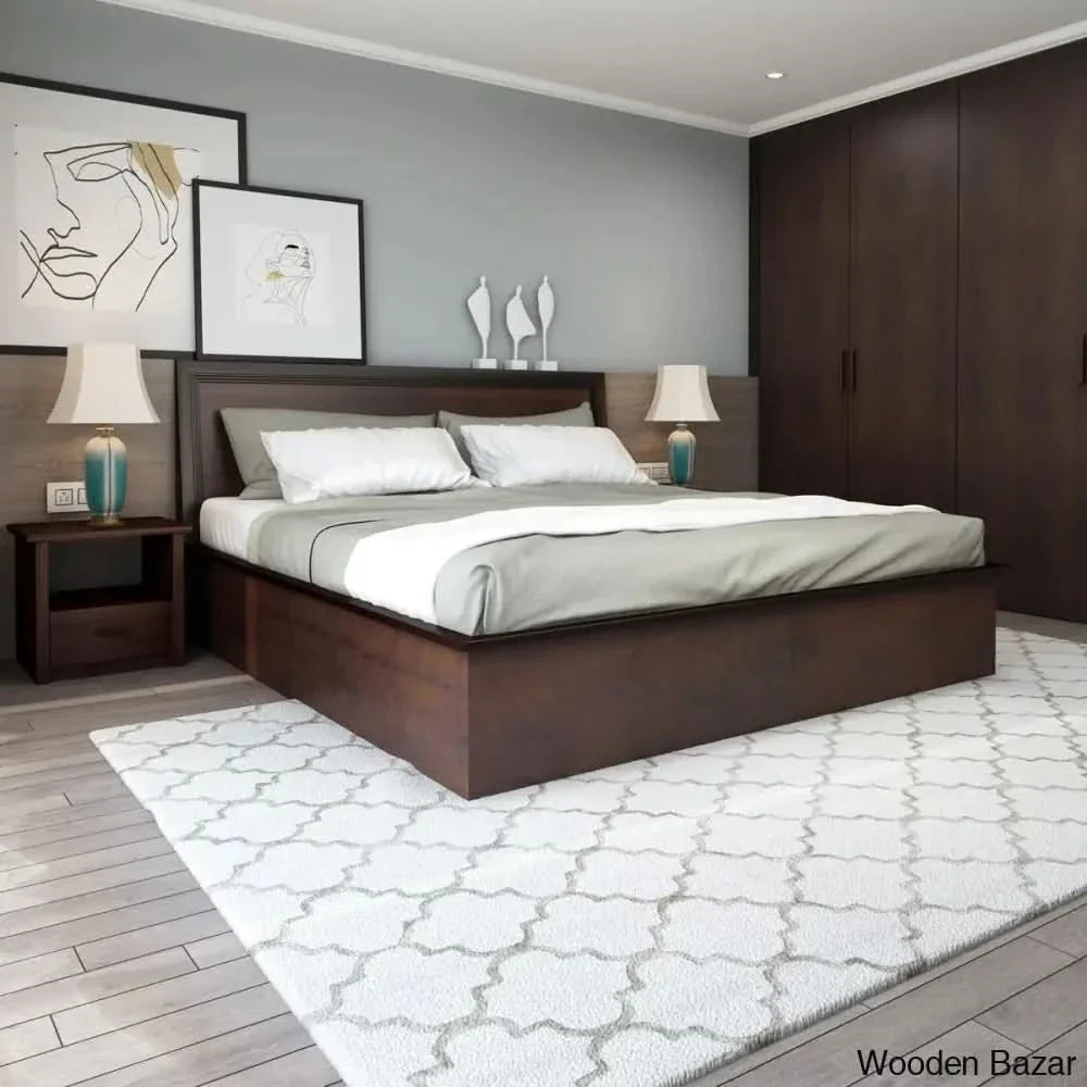 Elon Best King/Queen Size Bed With Cherry Wooden Furniture