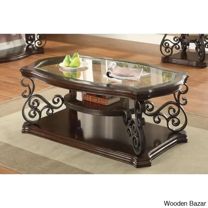 Elysianin Glass Top Coffee and center Table