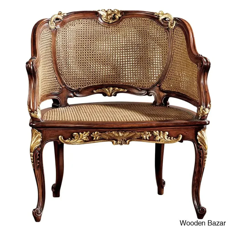 Emanuel Rattan Cane carved arm chair full rattan work