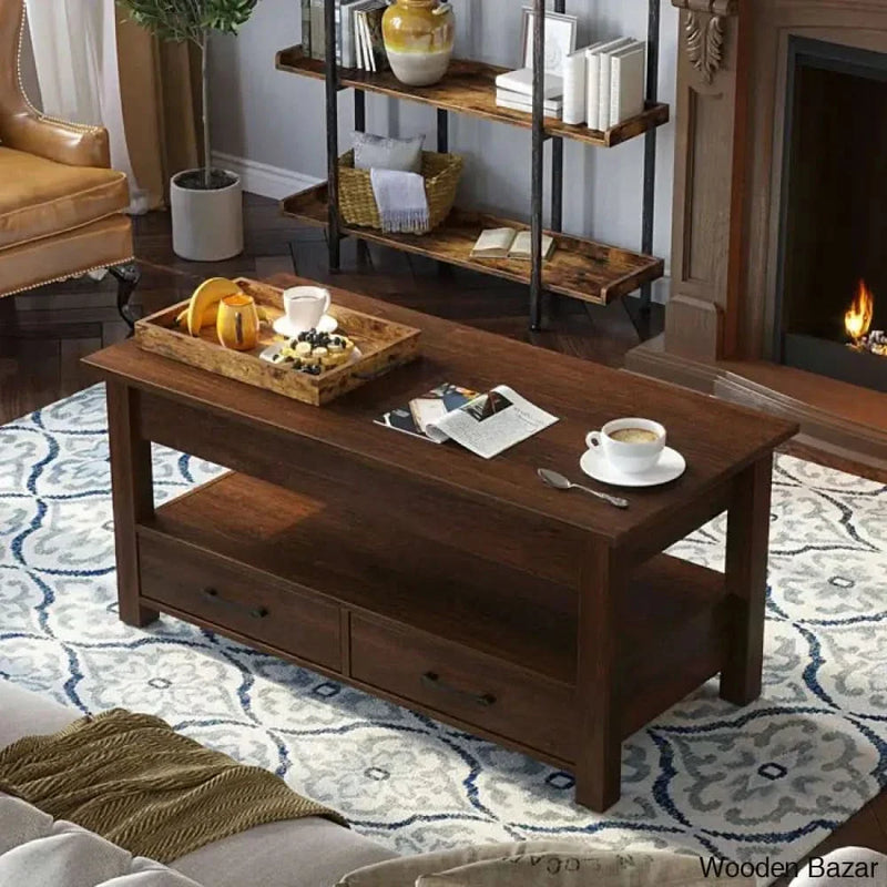 Eoghan Lift Top Coffee Table with 2 Drawers Coffee and Center Table