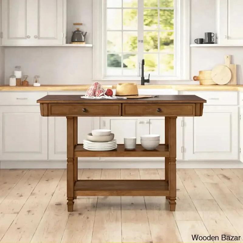 Erickson Solid Wood Kitchen Island Kitchen trolley cart cabinet kitchen island with storage