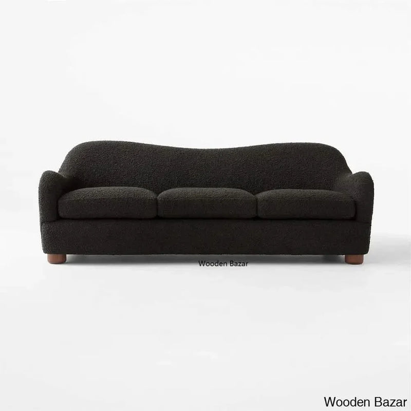 ETALTON 3 SEATER TEAK WOOD BOUCLE SOFA -Wooden Bazar