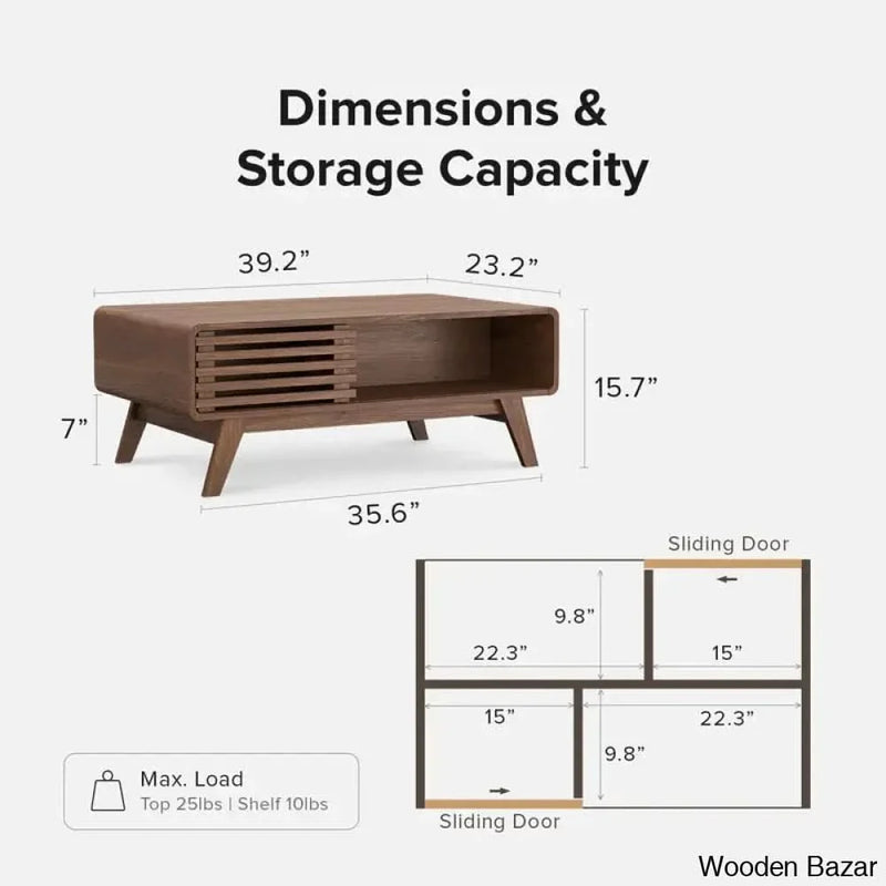 Evian Coffee Table with Storage Coffee and center table