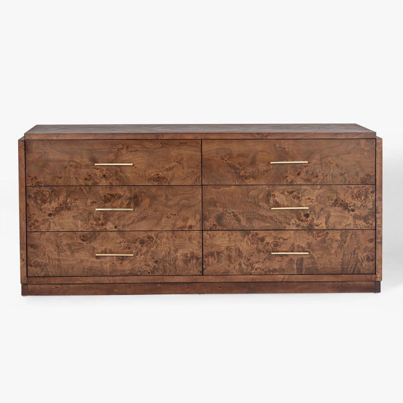 Burled Wood 6-Drawer Dresser - Craft Decor