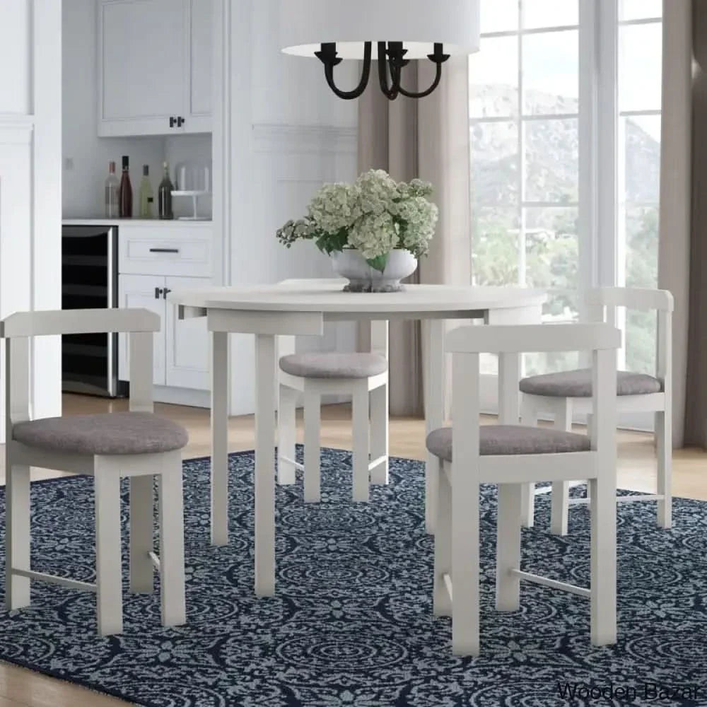 Fleetwood Modern 4 Seater Dining Table Set - Craft Decor Gray