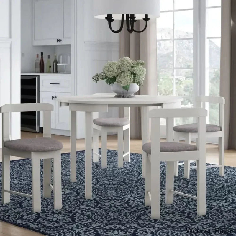 Fleetwood Modern 4 Seater Dining Table Set - Craft Decor Gray